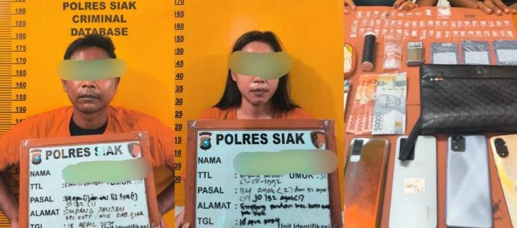 Miliki 52 Paket Sabu, Suami Istri Warga Kecamatan Koto Gasib Dibekuk Satres Narkoba Polres Siak 