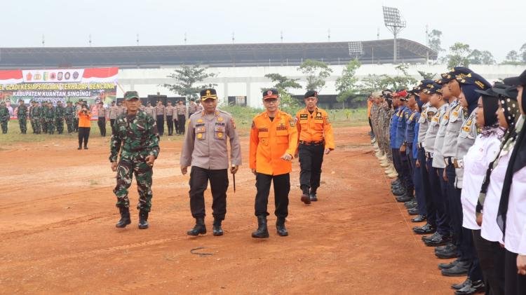 PJ Sekda Kuansing,  Memimpin Apel Gladi Kesiapsiagaan Bencana Kabupaten Kuantan Singingi