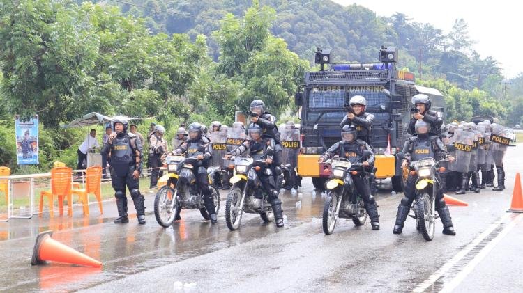 Polres Kuansing Gelar Gladi Bersih Simulasi Pengamanan Dalam Rangka Operasi Mantap Praja Tahun 2024