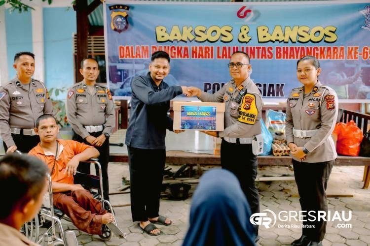 Sejumlah Panti Asuhan Diberi Bansos Oleh Satlantas Polres Siak, Dalam Rangka Memperingati Hari Lalu Lintas 2024