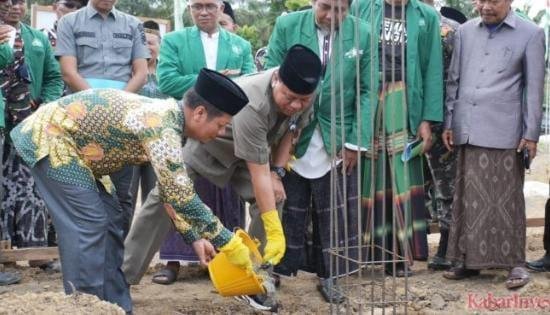 Bupati Kuantan Singingi Kembali Mendapatkan Dukungan Penuh Dari Gerakan Ansor Banser dan Peletakan Batu Pertama Kantor MWCMU Di Sungai Buluh (F1) Keca