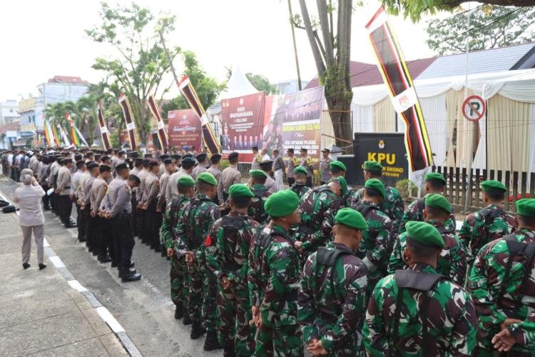 Polres Kuansing Gelar Apel Kesiapsiagaan Pengamanan Pengundian Nomor Urut Pasangan Calon Pilkada 2024