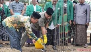Bupati Kuantan Singingi Kembali Mendapatkan Dukungan Penuh Dari Gerakan Ansor Banser dan Peletakan Batu Pertama Kantor MWCMU Di Sungai Buluh (F1) Keca