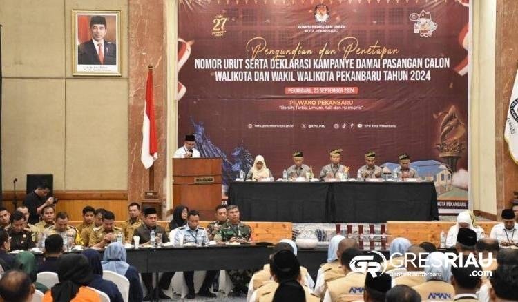 Pimpinan DPRD Pekanbaru Ikuti Pengundian Nomor Urut Calon Wali Kota 2024