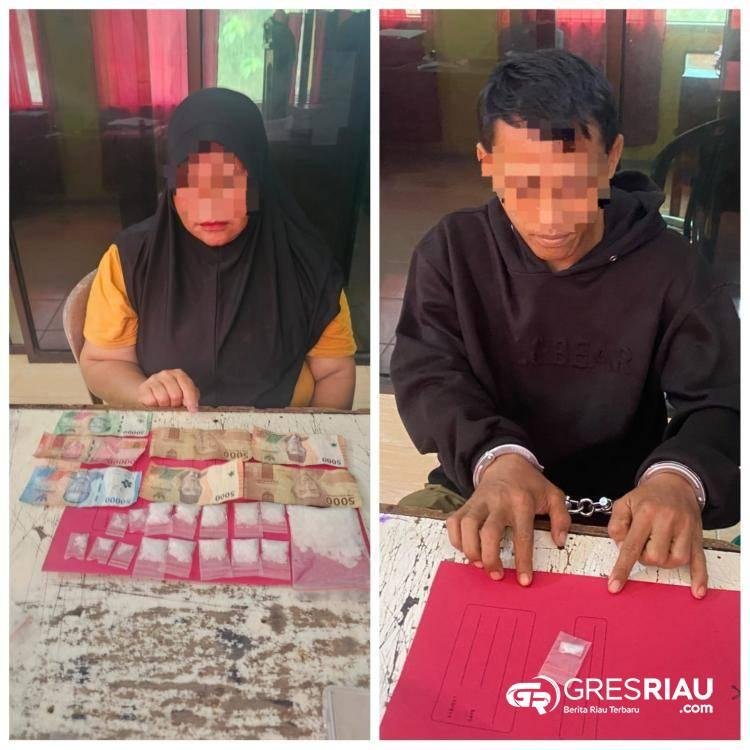 Bravo ! Polsek Kampar Kiri Ungkap Dua Kasus Narkoba di Desa Kebun Durian, Amankan 17 Paket Sabu dan 2 Tersangka