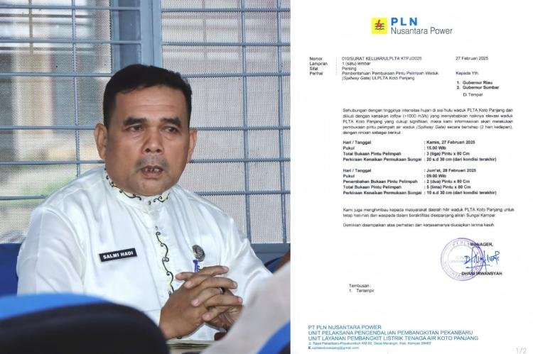 Intensitas Curah Hujan Makin Tinggi, PLTA Koto Panjang Buka Pintu Air