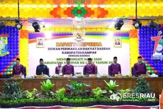 Paripurna Hari Jadi ke 75 Kabupaten Kampar tahun 2025 Bangun Kampar Lebih Maju, dan Berdaya Saing