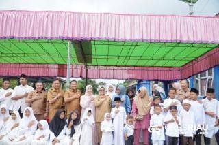 Wabup Misharti Sambut Bulan Suci Ramadhan 1446 H Bersama Desa Pancuran Gading, Santuni Anak Yatim dan Fakir Miskin
