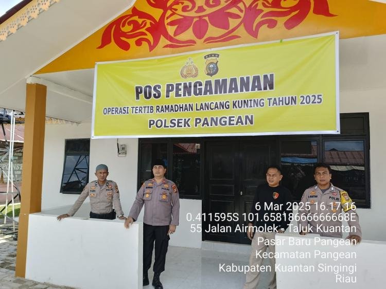 Polsek Pangean Amankan Pasar Ramadhan Dalam Rangka Operasi Tertib Ramadhan LK 2025