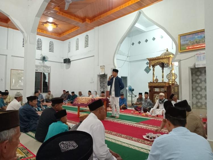 Forkopincam Kecamatan Pangean Menggelar Safari perdana Ramadhan di Masjid Al- Mukmin di Desa Pulau Deras Kecamatan Pangean
