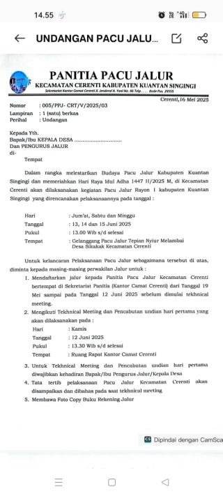 Panitia Pacu Jalur Rayon 1 Nyiur Melambai, Telah Membuka Pendaftaran Untuk Semua Jalur  KUANSING Dan INHU