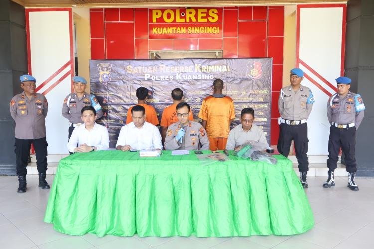 Polres Kuansing Ungkap Kasus Pembakaran dan Perambahan  Hutan Lindung Bukit Betabuh
