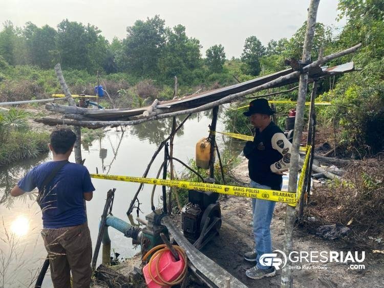 Polisi Gerebek Tambang Ilegal di Tapung, Dua Mesin Sedot Pasir Diamankan!