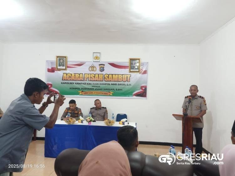Pisah Sambut Kapolsek Kampar Kiri: Kompol Mhd Daud S.H kepada Kompol Rusyandi Zuhri Siregar S.Sos