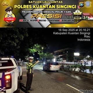 Sat Lantas Polres Kuansing Gelar Patroli Blue Light Antisipasi Balap Liar, Laka Lantas dan C3