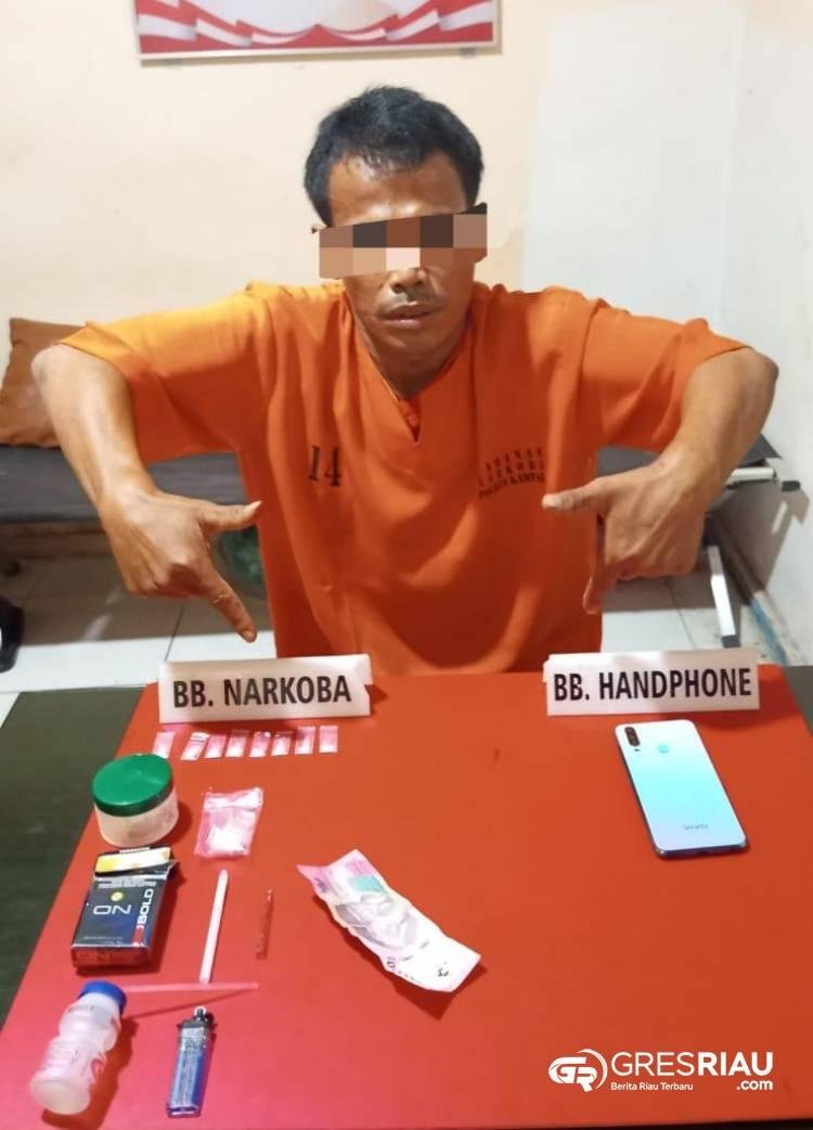 Satresnarkoba Polres Kampar Tangkap Pelaku Narkoba di Desa Bukit Payung