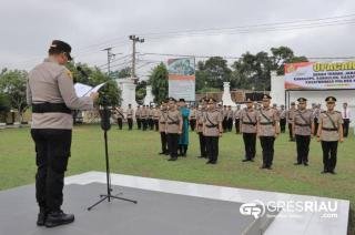 Kapolres Pimpin Sertijap Kabag Ops, Kabag Log, Kasat Samapta dan Kasat Binmas Polres Kampar