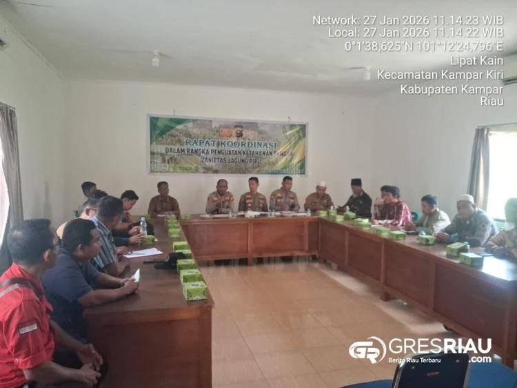 Mendukung Asta Cita Presiden RI: Polsek Kampar Kiri Gelar Rakor Penguatan Ketahanan Pangan Jagung Pipil