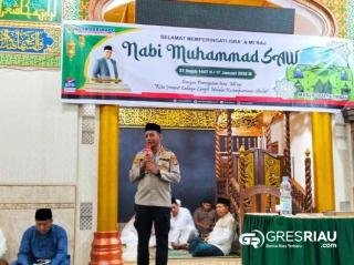 Kapolsek Kampar Kiri Hadiri Peringatan Isra Mi