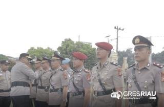 Kapolres Pimpin Sertijab Kasat Reskrim dan Tiga Kapolsek Jajaran Polres Kampar