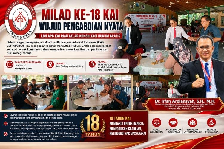 Rikardo Simanjuntak Pimpin Aksi Nyata Milad KAI Lewat Konsultasi Hukum Gratis