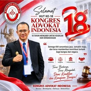 Dr. Irfan Ardiansyah Apresiasi Perjalanan 18 Tahun Organisasi Advokat KAI