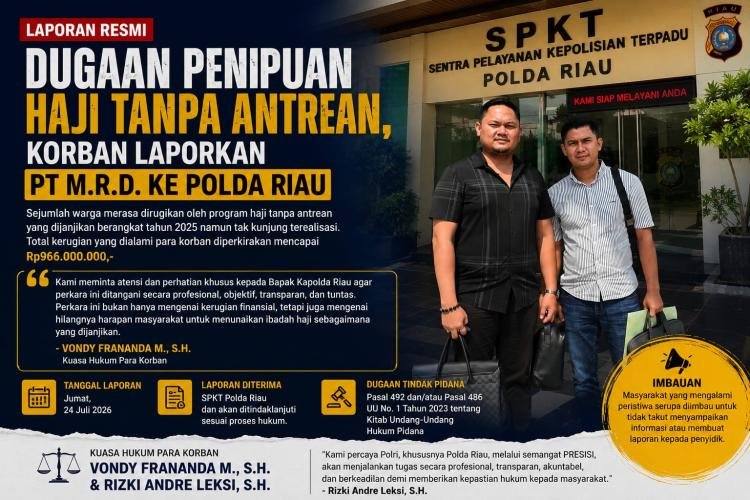 Rp966 Juta Raib, Pelaku Dugaan Penipuan Program Haji Resmi Dilapor