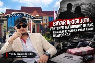 Pasangan Pengelola Pasar Bawah Dilapor ke Polda Riau, Modus Jual Fortuner Senilai Rp.350 Juta